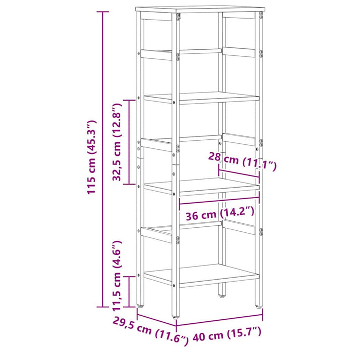Raft pentru cărți Stejar Sonoma 40 x 29,5 x 115 cm - WALTI WALTI