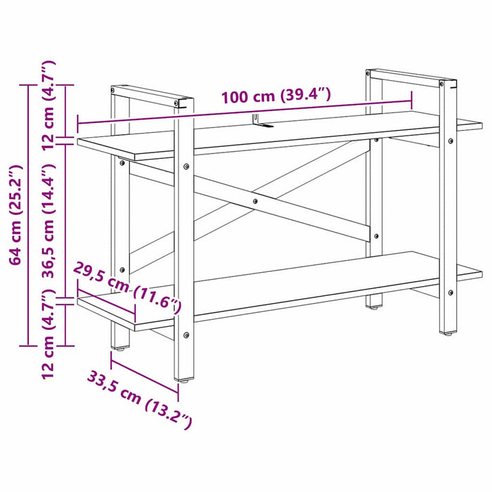 Raft pentru cărți Stejar fumuriu 100 x 33,5 x 64 cm - WALTI WALTI