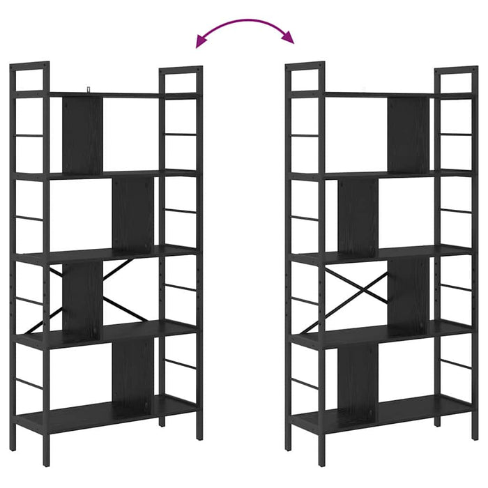 Raft pentru cărți Stejar Negru 75 x 30 x 156 cm Lemn compozit - WALTI WALTI
