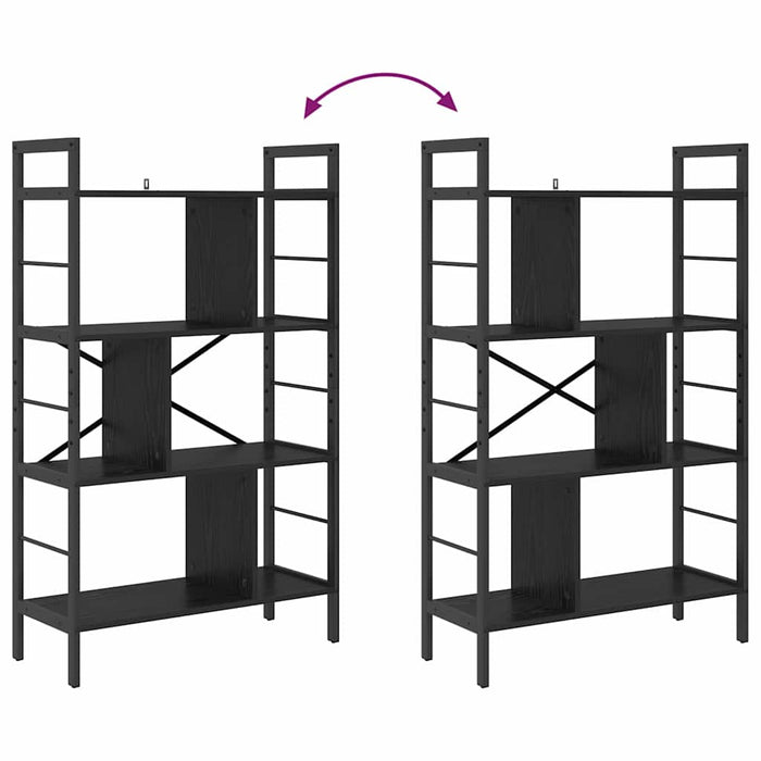 Raft pentru cărți Stejar Negru 75 x 30 x 123,5 cm Lemn compozit - WALTI WALTI
