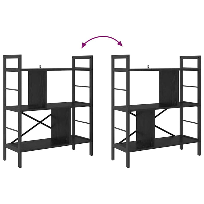Raft pentru cărți Stejar Negru 75 x 30 x 91 cm Lemn compozit - WALTI WALTI