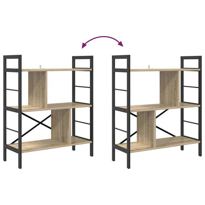 Raft pentru cărți Stejar Sonoma 75 x 30 x 91 cm Lemn compozit - WALTI WALTI