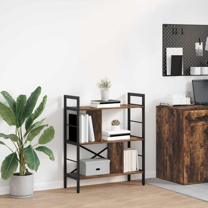 Raft pentru cărți Stejar fumuriu 75 x 30 x 91 cm Lemn compozit - WALTI WALTI
