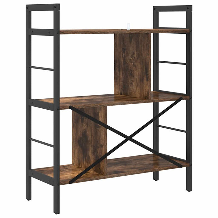 Raft pentru cărți Stejar fumuriu 75 x 30 x 91 cm Lemn compozit - WALTI WALTI