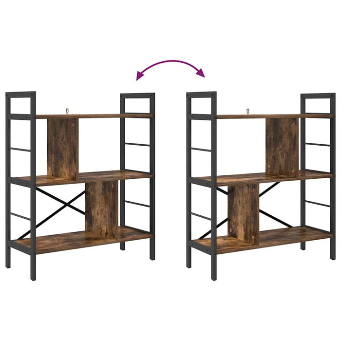 Raft pentru cărți Stejar fumuriu 75 x 30 x 91 cm Lemn compozit - WALTI WALTI