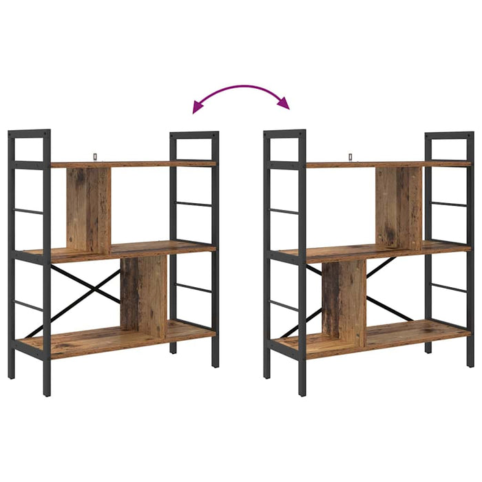 Raft pentru cărți Lemn Vechi 75 x 30 x 91 cm Lemn compozit - WALTI WALTI