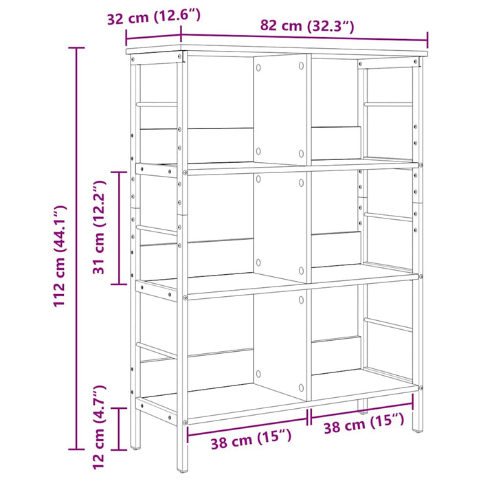 Raft pentru cărți Stejar Artizanal 82 x 32 x 112 cm - WALTI WALTI