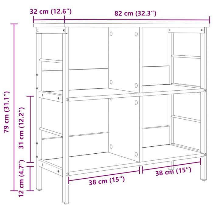 Raft pentru cărți Lemn Vechi 82 x 32 x 79 cm Lemn compozit - WALTI WALTI