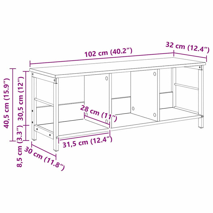 Raft pentru cărți Stejar fumuriu 102 x 32 x 40,5 cm - WALTI WALTI