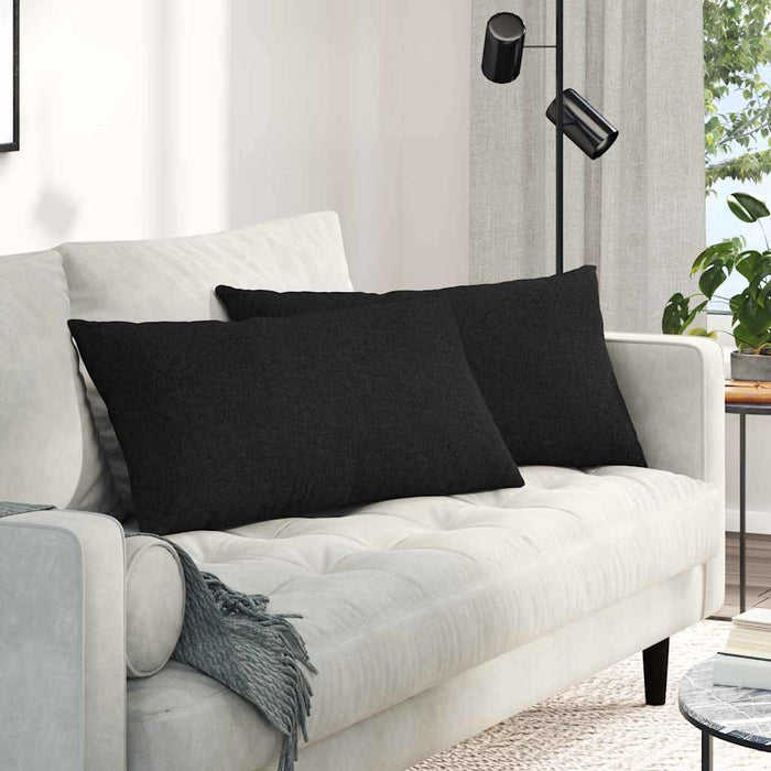 Perne pentru canapea 2 pcs Negru 80 x 40 cm țesătură - WALTI WALTI