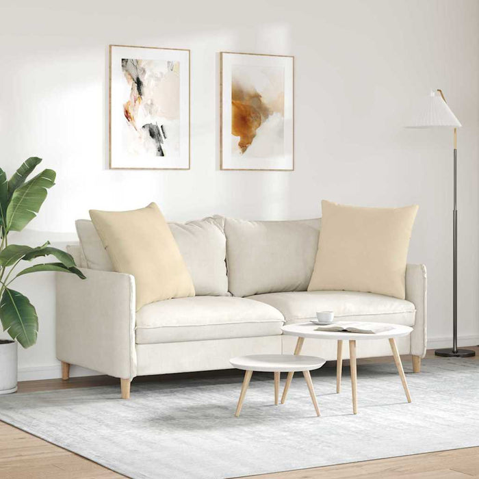 Perne pentru canapea 2 pcs Crem 60 x 60 cm țesătură - WALTI WALTI