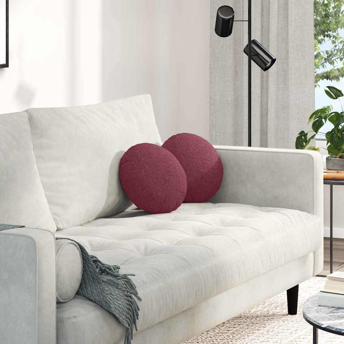 Perne de Șezut 2 pcs Roșu Vin Ø30 x 13 cm țesătură - WALTI WALTI