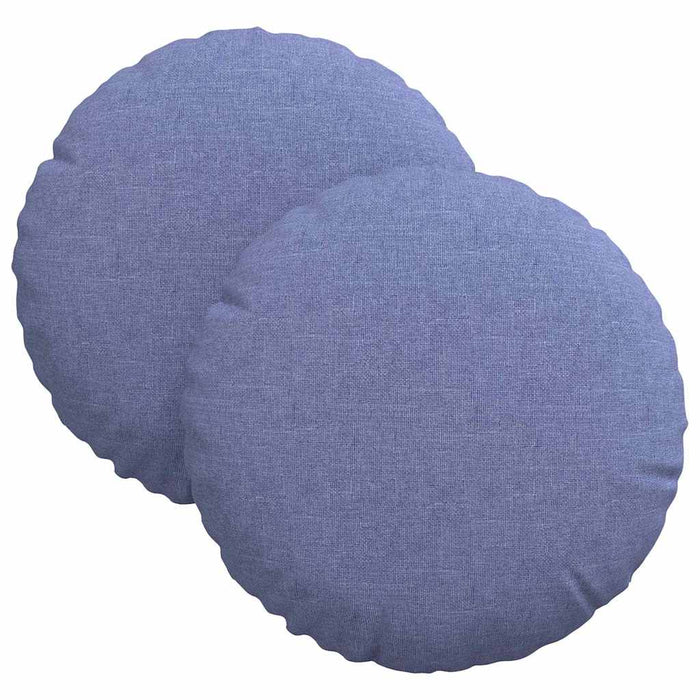 Perne de Șezut 2 pcs Albastru Jeans Ø30 x 13 cm țesătură - WALTI WALTI