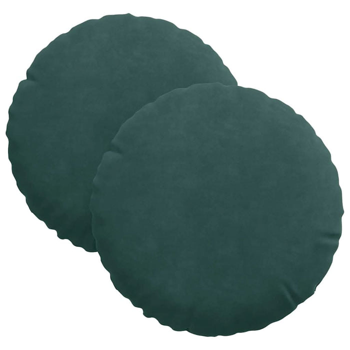 Perne de Șezut 2 pcs Verde închis Ø 40 x 13 cm Catifea - WALTI WALTI
