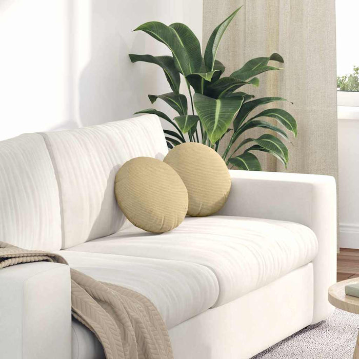 Perne de Șezut 2 pcs Gri Verde Ø 30 cm Țesătură din corduroy - WALTI WALTI