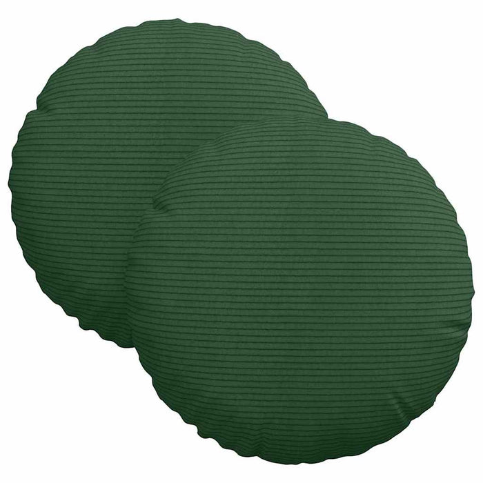 Perne de Șezut 2 pcs Verde închis Ø 30 cm Țesătură din corduroy - WALTI WALTI