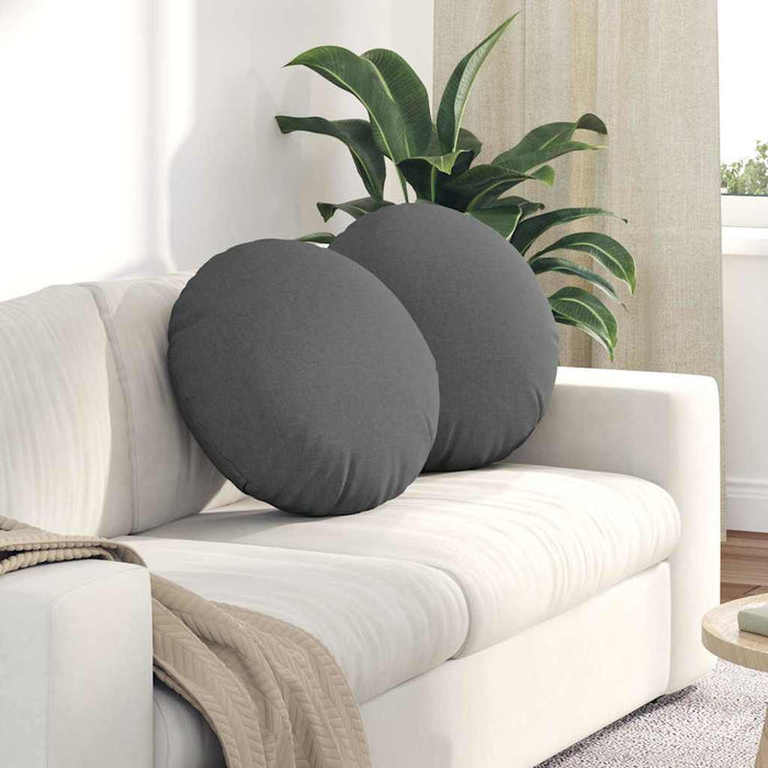 Perne de Șezut 2 pcs Gri închis Ø50 x 19 cm țesătură - WALTI WALTI