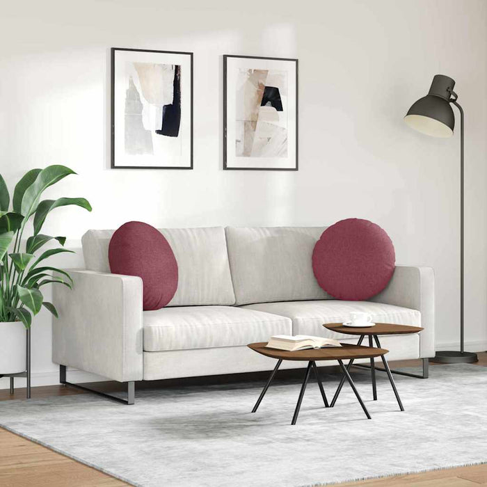 Perne de Șezut 2 pcs Roșu Vin Ø50 x 19 cm țesătură - WALTI WALTI