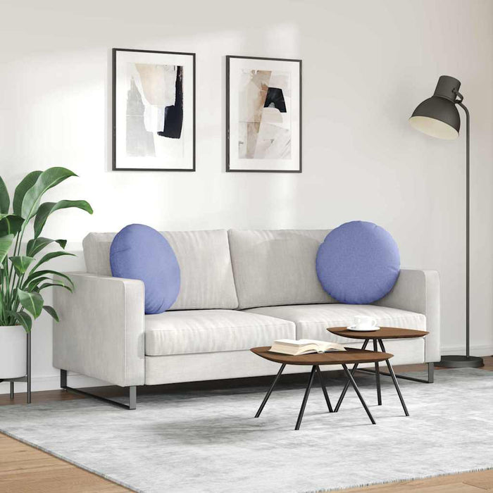 Perne de Șezut 2 pcs Albastru Jeans Ø50 x 19 cm țesătură - WALTI WALTI