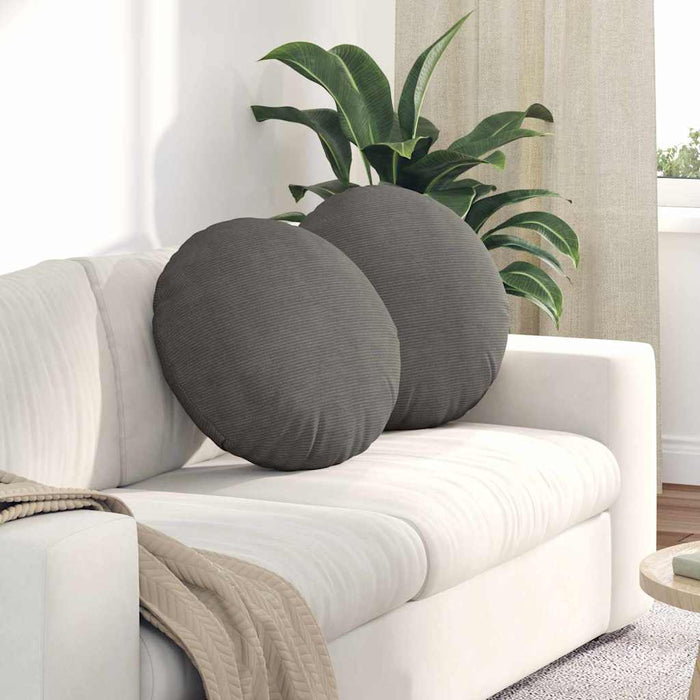 Perne de Șezut 2 pcs Gri deschis Ø 50 cm Țesătură din corduroy - WALTI WALTI