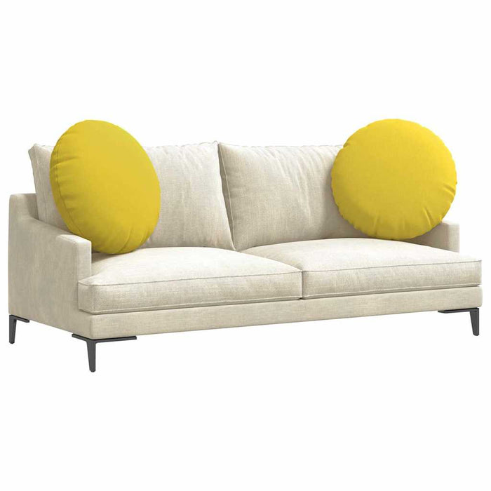 Perne de Șezut 2 pcs Galben Deschis Ø60 x 21 cm țesătură - WALTI WALTI
