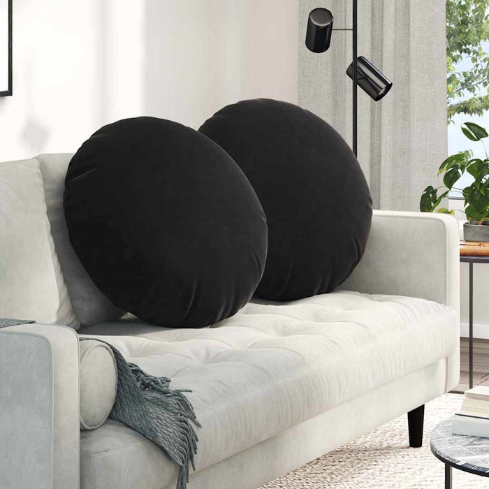 Perne de Șezut 2 pcs Negru Ø 40 x 13 cm Catifea - WALTI WALTI