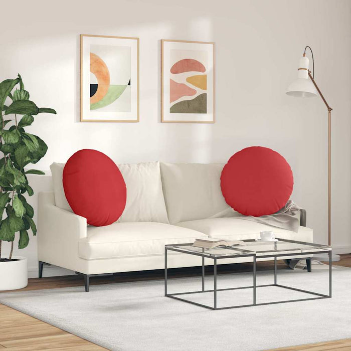 Perne de Șezut 2 pcs Roșu Ø80 x 29 cm țesătură - WALTI WALTI