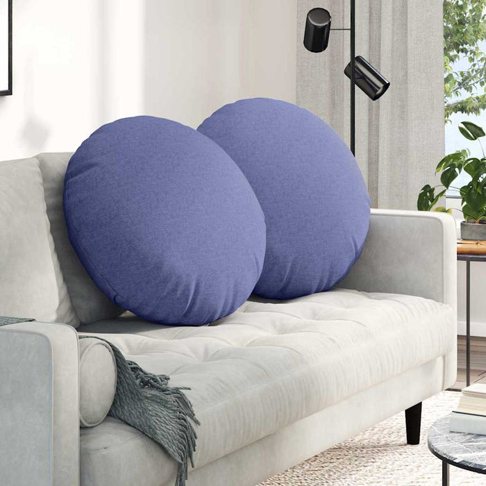 Perne de Șezut 2 pcs Albastru Jeans Ø80 x 29 cm țesătură - WALTI WALTI
