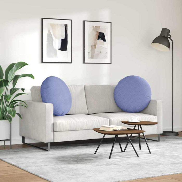 Perne de Șezut 2 pcs Albastru Jeans Ø80 x 29 cm țesătură - WALTI WALTI