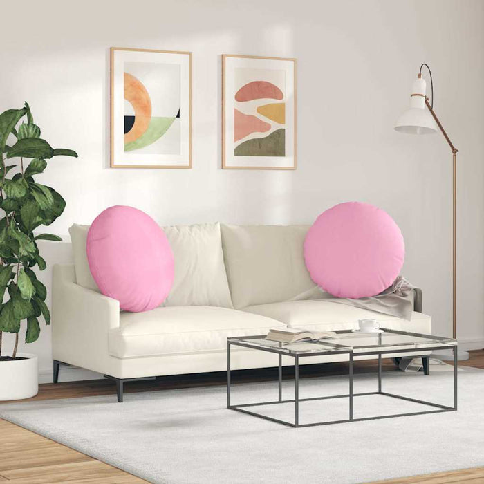 Perne de Șezut 2 pcs Roz Ø80 x 29 cm țesătură - WALTI WALTI