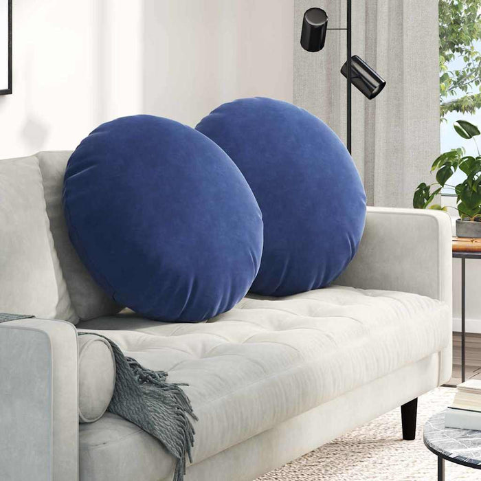Perne de Șezut 2 pcs Albastru Poliție Ø 40 x 13 cm Catifea - WALTI WALTI