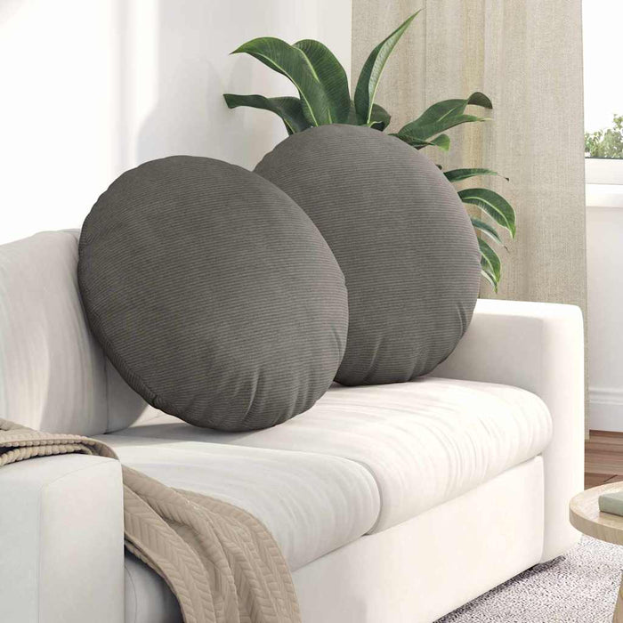 Perne de Șezut 2 pcs Gri deschis Ø 80 cm Țesătură din corduroy - WALTI WALTI