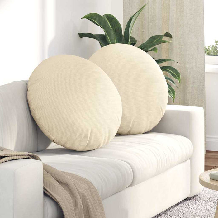 Perne de Șezut 2 pcs Crem Ø 80 cm Țesătură din corduroy - WALTI WALTI