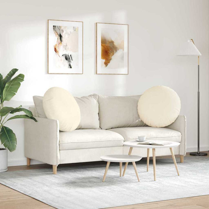 Perne de Șezut 2 pcs Crem Ø 80 cm Țesătură din corduroy - WALTI WALTI