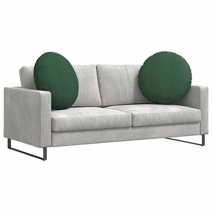 Perne de Șezut 2 pcs Verde închis Ø 80 cm Țesătură din corduroy - WALTI WALTI