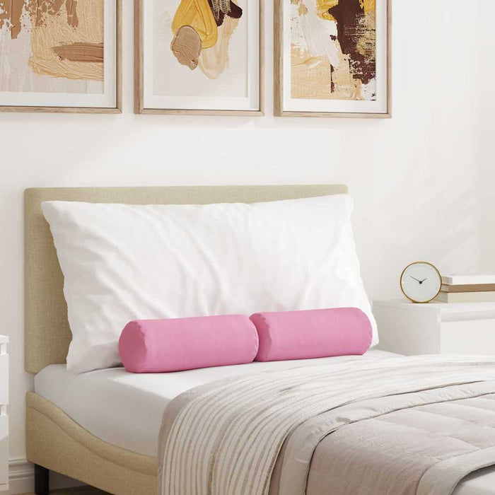 Perne Bolster 2 pcs Roz Ø 15 x 40 cm țesătură - WALTI WALTI