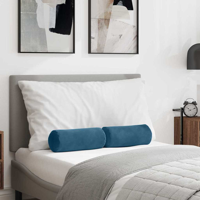 Perne Bolster 2 pcs albastru Ø 15 x 40 cm Țesătură din corduroy - WALTI WALTI