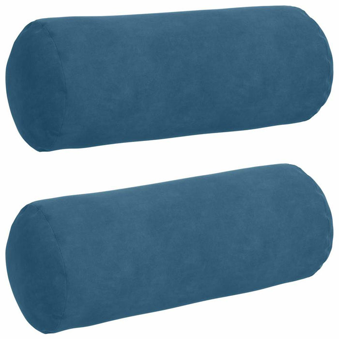 Perne Bolster 2 pcs albastru Ø 15 x 40 cm Țesătură din corduroy - WALTI WALTI