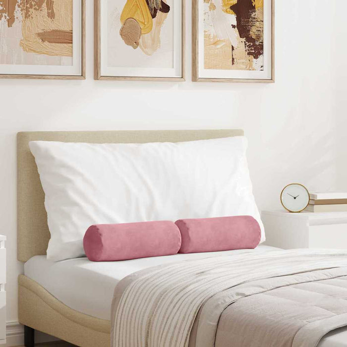 Perne Bolster 2 pcs Roz Ø 15 x 40 cm Țesătură din corduroy - WALTI WALTI