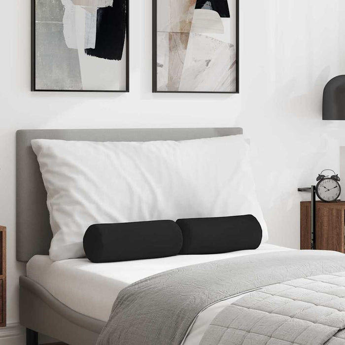Perne Bolster 2 pcs Negru Ø 15 x 40 cm Țesătură din microfibră - WALTI WALTI