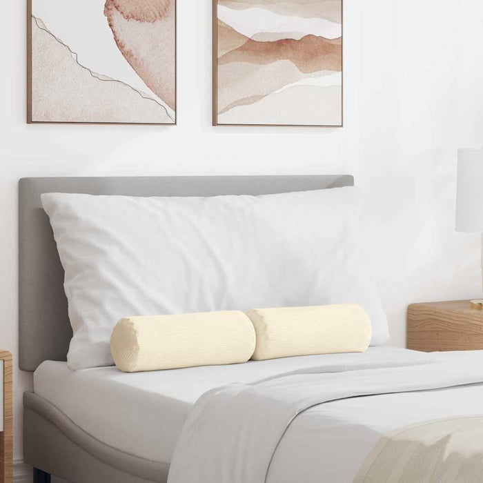 Perne Bolster 2 pcs Crem Ø 15 x 40 cm Țesătură din corduroy - WALTI WALTI