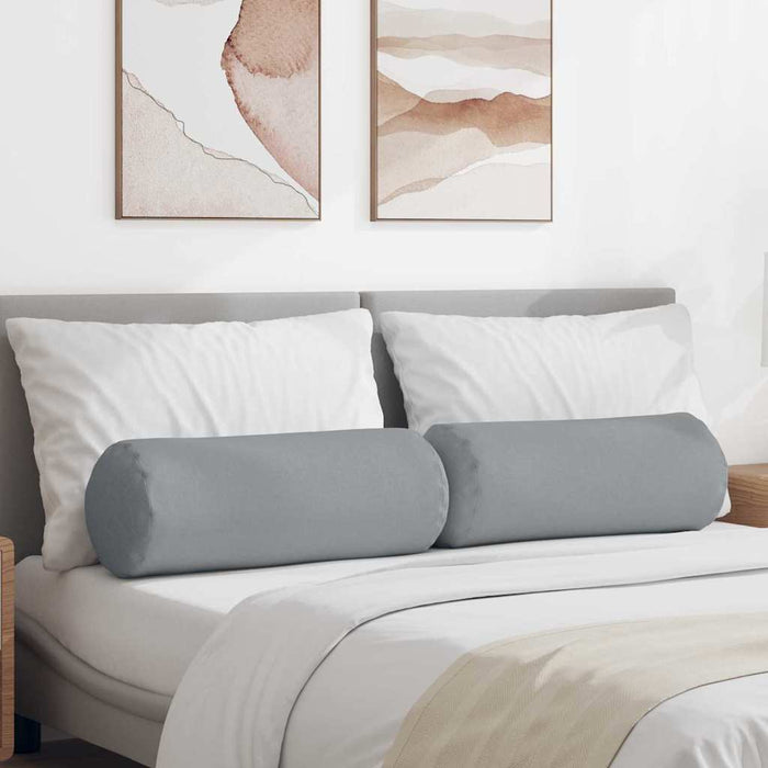 Perne Bolster 2 pcs Gri deschis Ø 25 x 70 cm țesătură - WALTI WALTI
