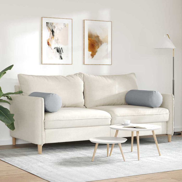 Perne Bolster 2 pcs Gri deschis Ø 25 x 70 cm țesătură - WALTI WALTI