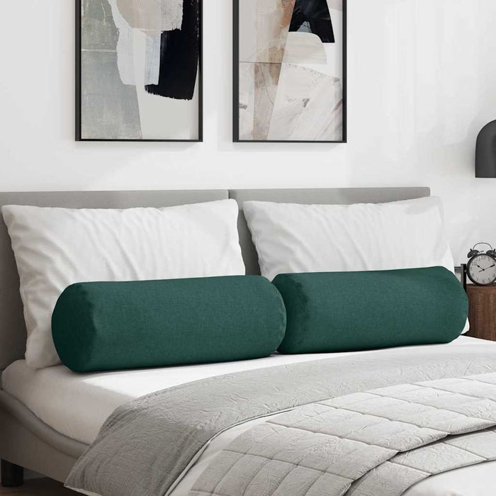 Perne Bolster 2 pcs Verde închis Ø 25 x 70 cm țesătură - WALTI WALTI