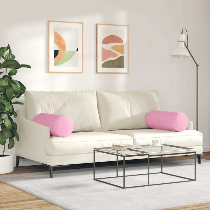Perne Bolster 2 pcs Roz Ø 25 x 70 cm țesătură - WALTI WALTI
