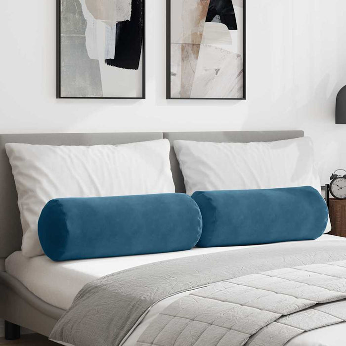 Perne Bolster 2 pcs albastru Ø 25 x 70 cm Țesătură din corduroy - WALTI WALTI