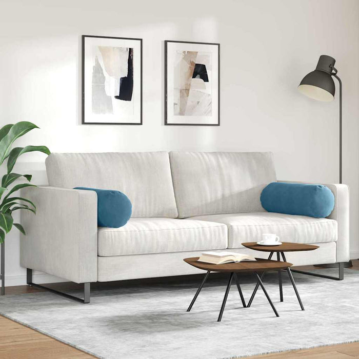 Perne Bolster 2 pcs albastru Ø 25 x 70 cm Țesătură din corduroy - WALTI WALTI