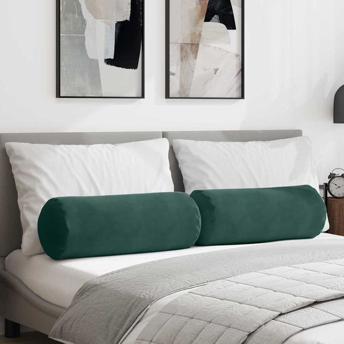 Perne Bolster 2 pcs Verde închis Ø 25 x 70 cm - WALTI WALTI
