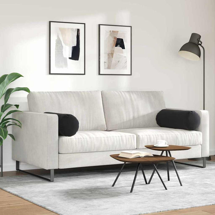 Perne Bolster 2 pcs Negru Ø 25 x 70 cm Țesătură din corduroy - WALTI WALTI