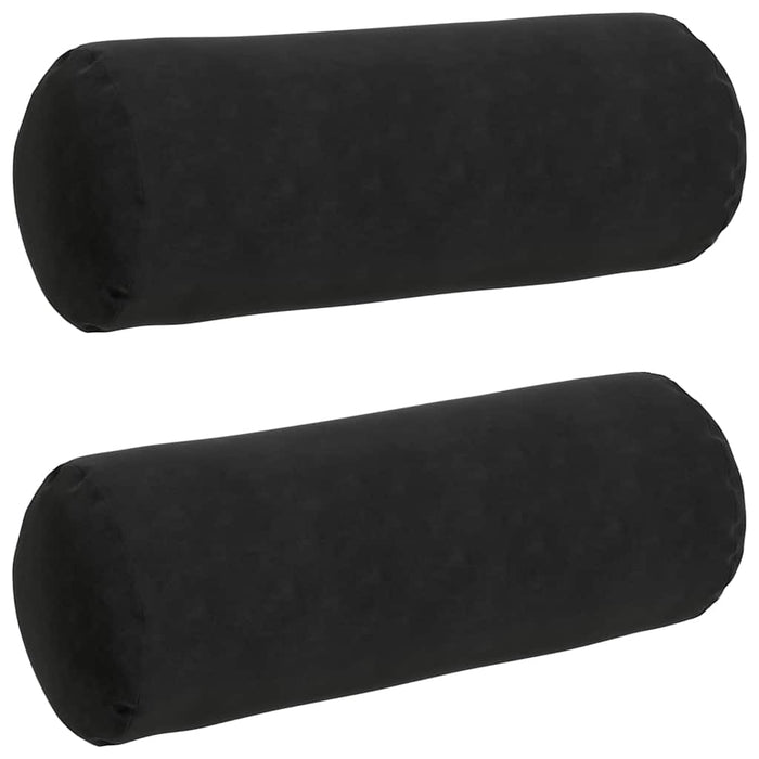 Perne Bolster 2 pcs Negru Ø 25 x 70 cm Țesătură din corduroy - WALTI WALTI